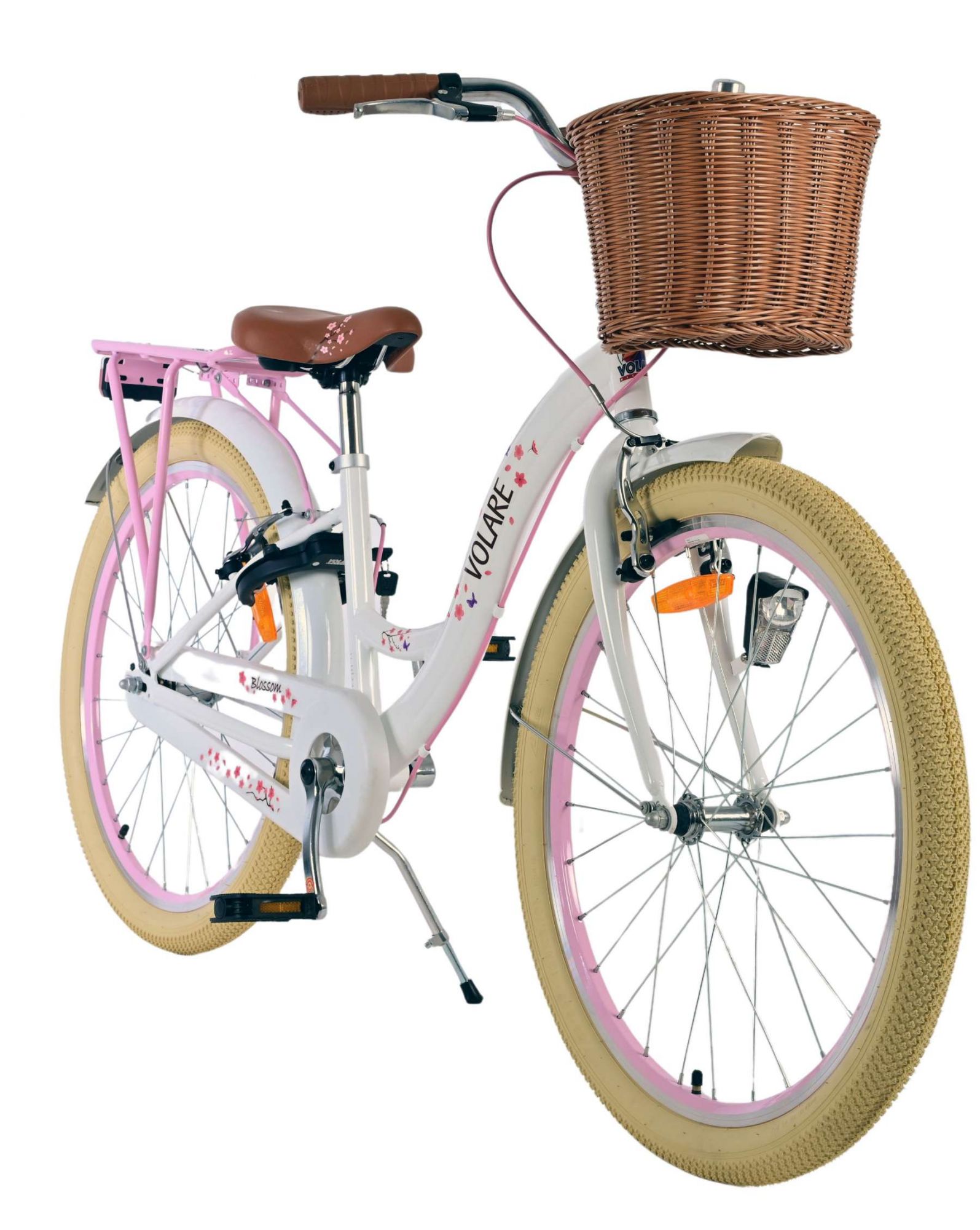 Volare | Meisjes Kinderfiets Blossom, 24 inch, Wit, Twee handremmen - Afbeelding 5