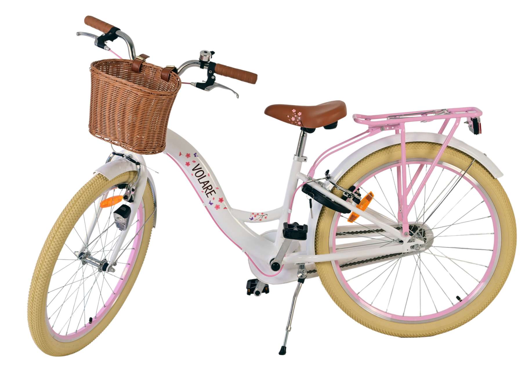 Volare | Meisjes Kinderfiets Blossom, 24 inch, Wit, Twee handremmen - Afbeelding 8