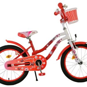 Volare | Meisjes Kinderfiets Lovely, 18 inch, Rood Wit