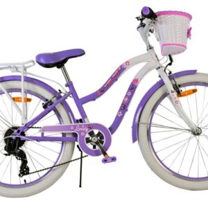 Volare | Meisjes Kinderfiets Lovely, 24 inch, Paars, 7 Versnellingen
