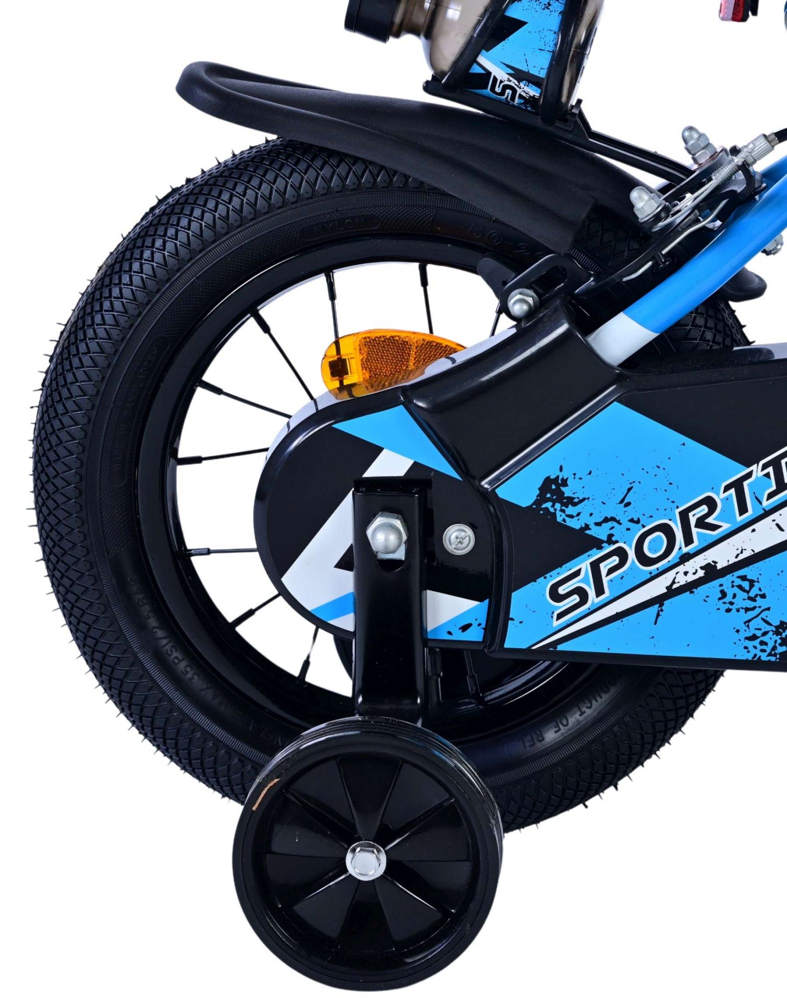 Volare | Jongens Kinderfiets Sportivo, 12 inch, Blauw Zwart, Twee Handremmen - Afbeelding 2