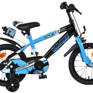 Volare | Jongens Kinderfiets Sportivo, 14 inch, Blauw Zwart