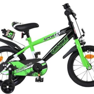 Volare | Jongens Kinderfiets Sportivo, 14 inch, Groen Zwart
