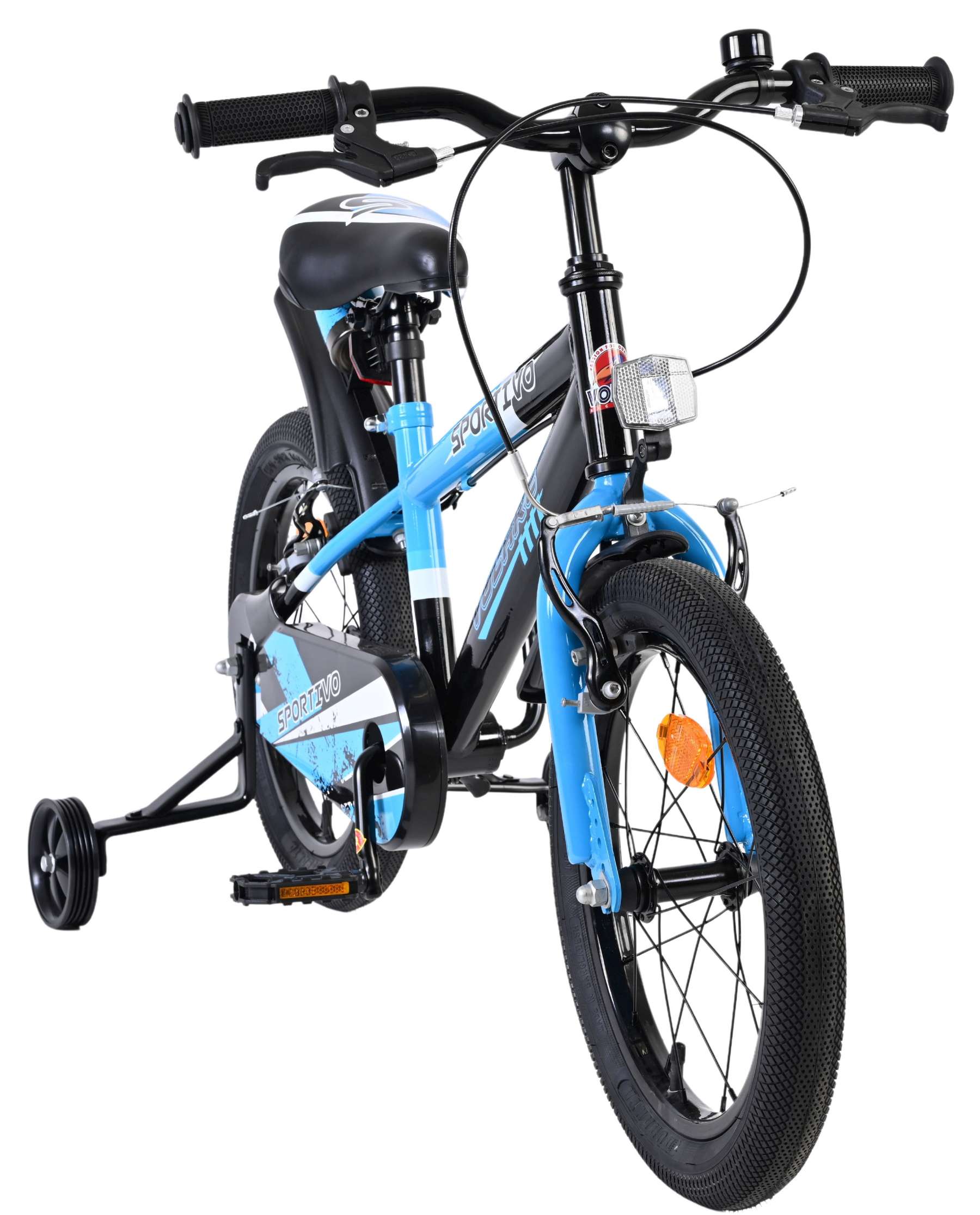 Volare | Jongens Kinderfiets Sportivo, 16 inch, Blauw Zwart, Twee Handremmen - Afbeelding 6
