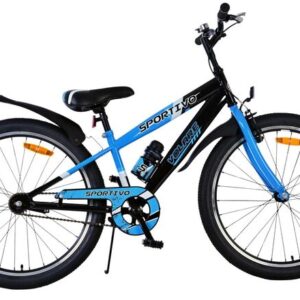 Volare | Jongens Kinderfiets Sportivo, 24 inch, Zwart Blauw