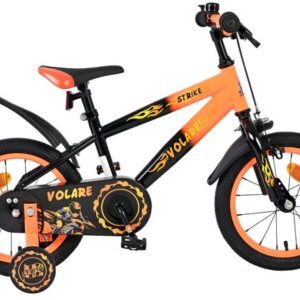 Volare | Jongens Kinderfiets Strike, 14 inch, Zwart Oranje