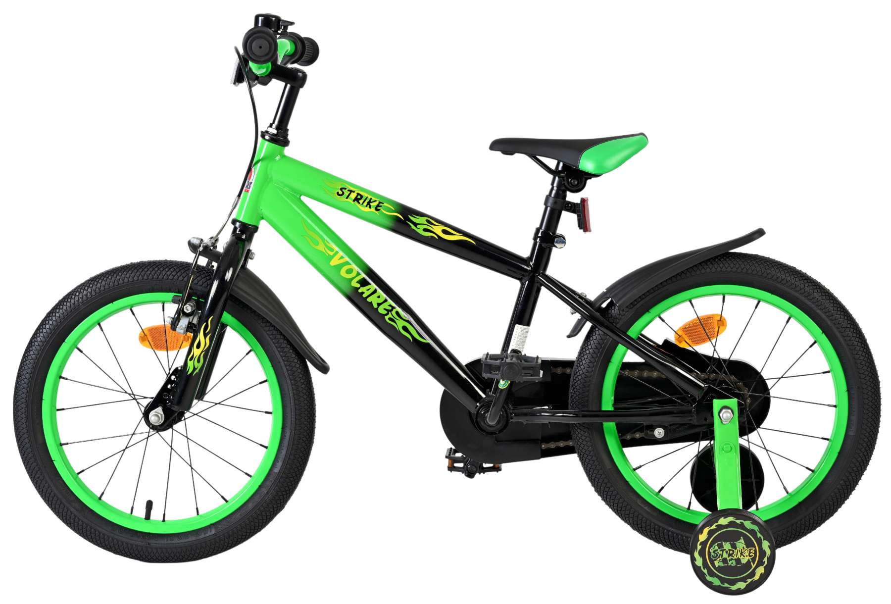 Volare | Jongens Kinderfiets Strike, 16 inch, Zwart Groen - Afbeelding 7