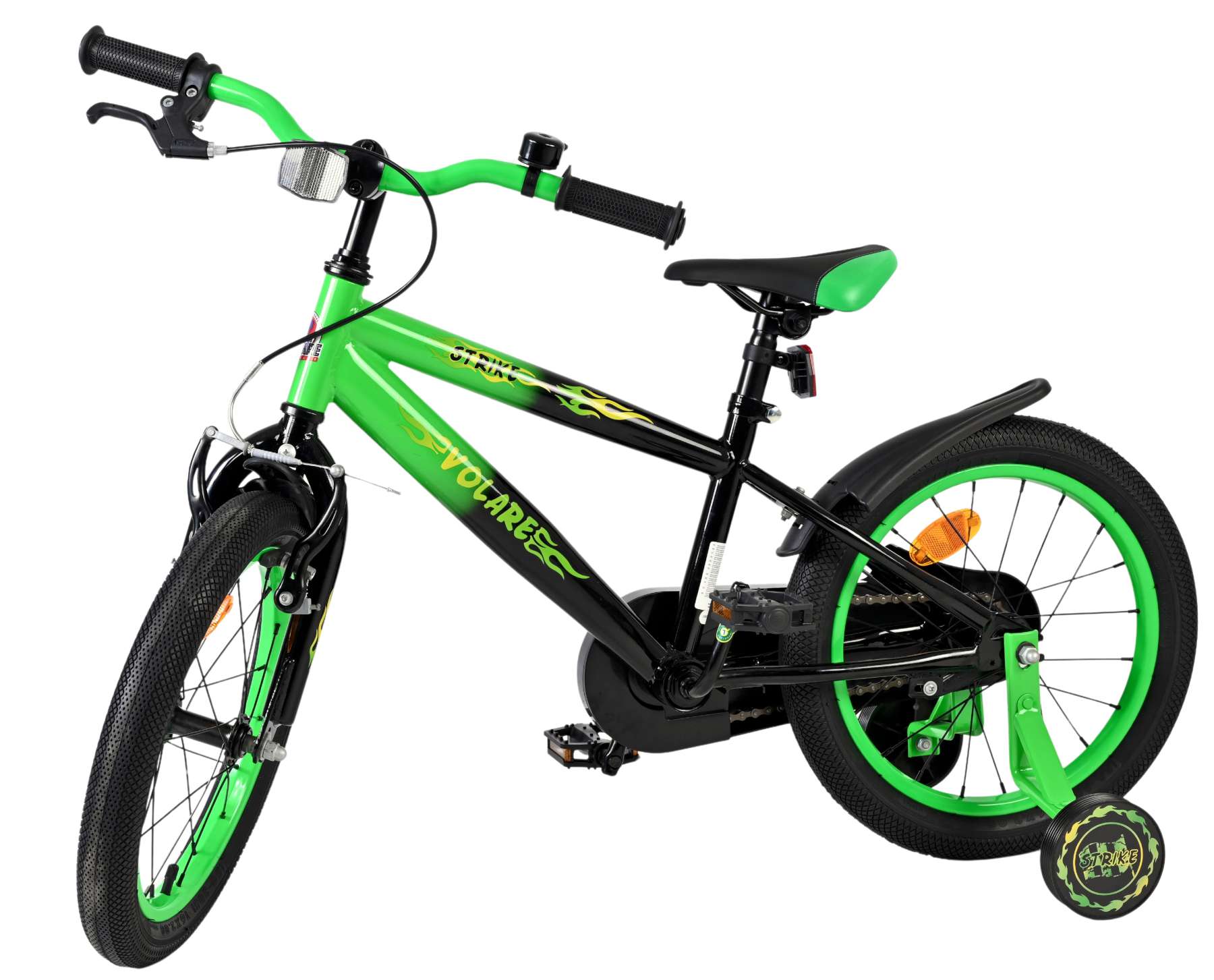 Volare | Jongens Kinderfiets Strike, 16 inch, Zwart Groen - Afbeelding 8