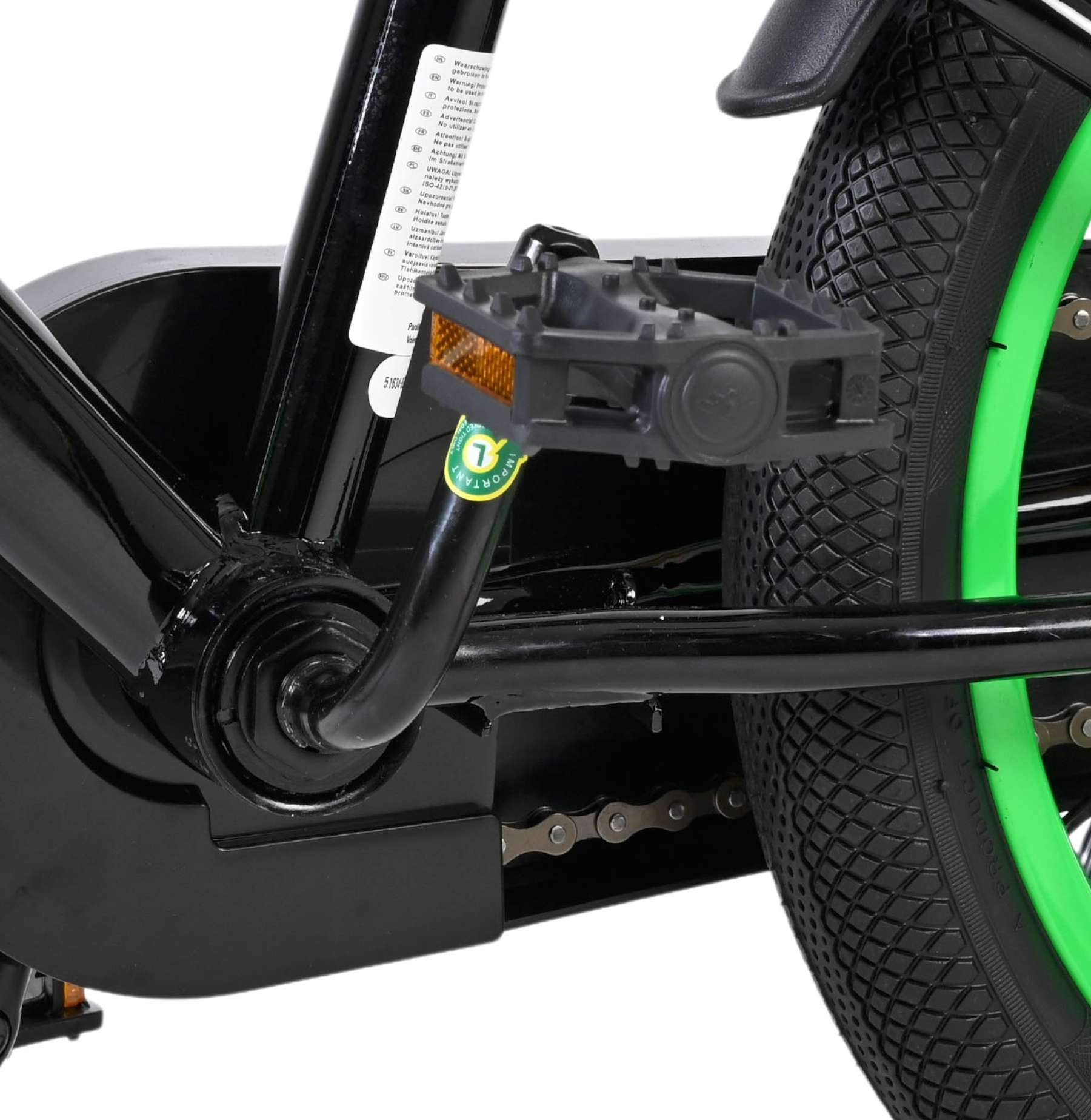 Volare | Jongens Kinderfiets Strike, 16 inch, Zwart Groen - Afbeelding 9