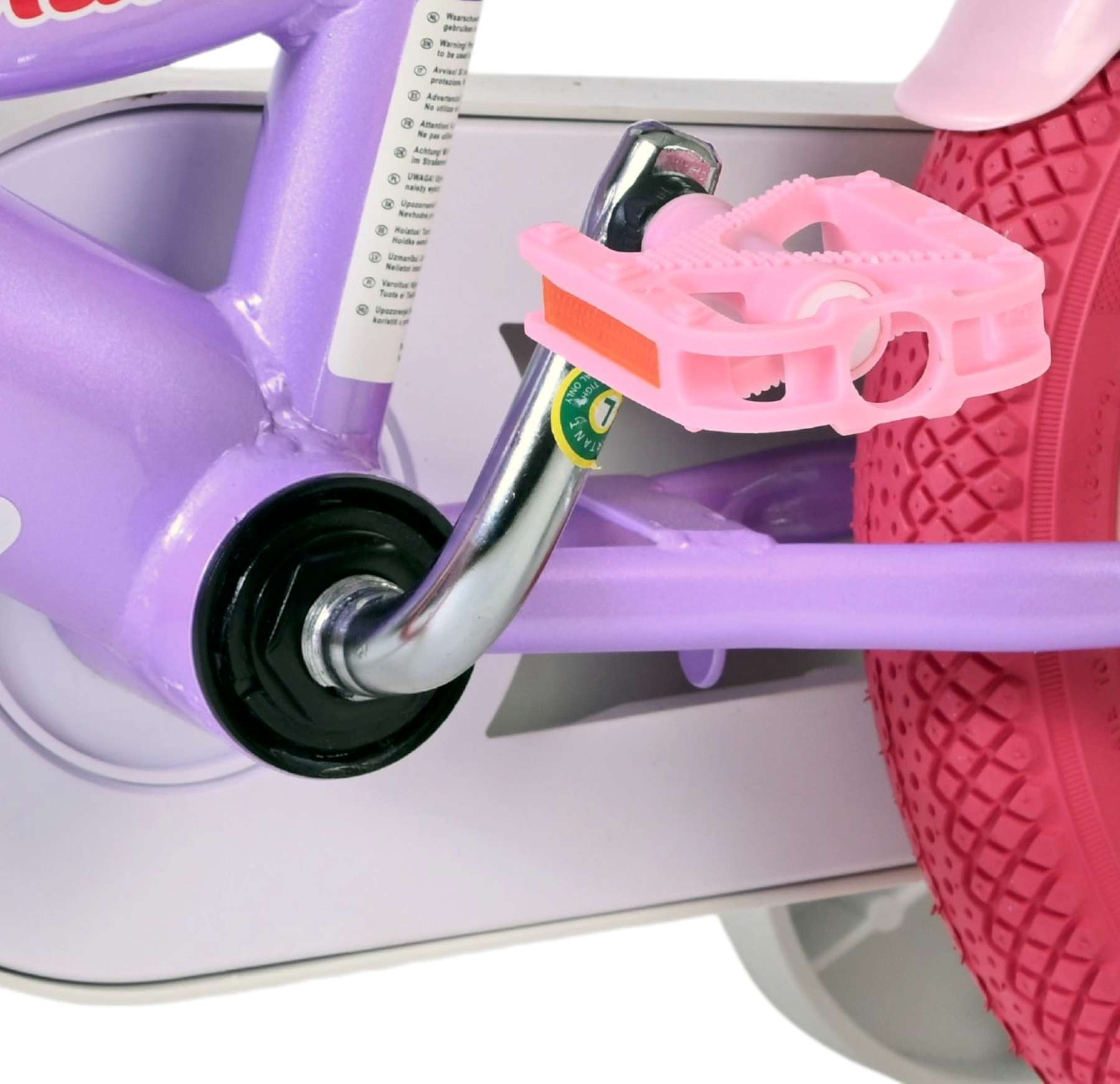 Volare | Meisjes Kinderfiets Unicorn, 12 inch, Paars, Twee handremmen - Afbeelding 9