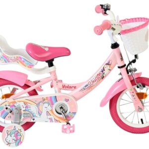 Volare | Meisjes Kinderfiets Unicorn, 12 inch, Roze