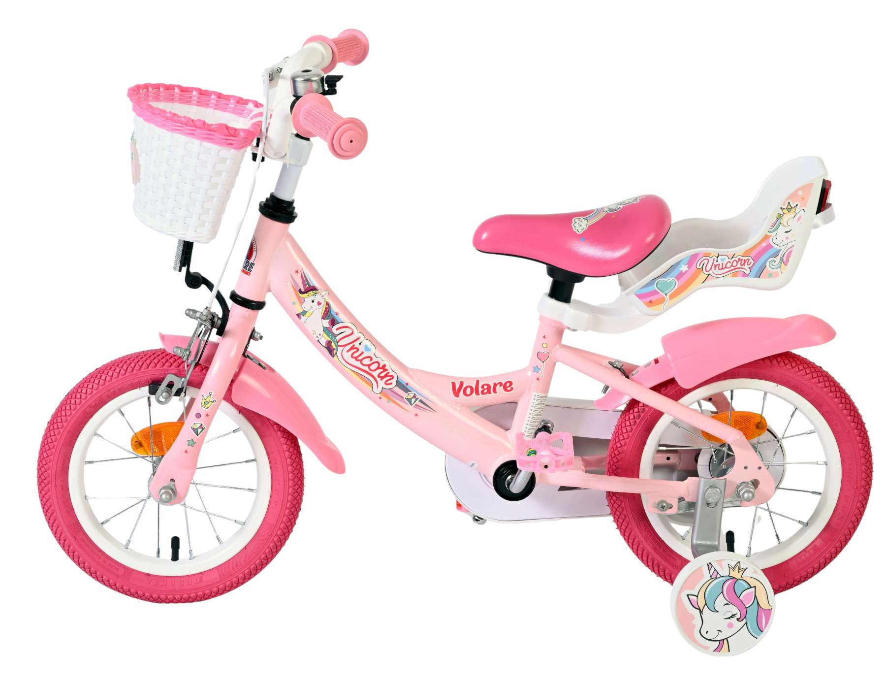 Volare | Meisjes Kinderfiets Unicorn, 12 inch, Roze - Afbeelding 7