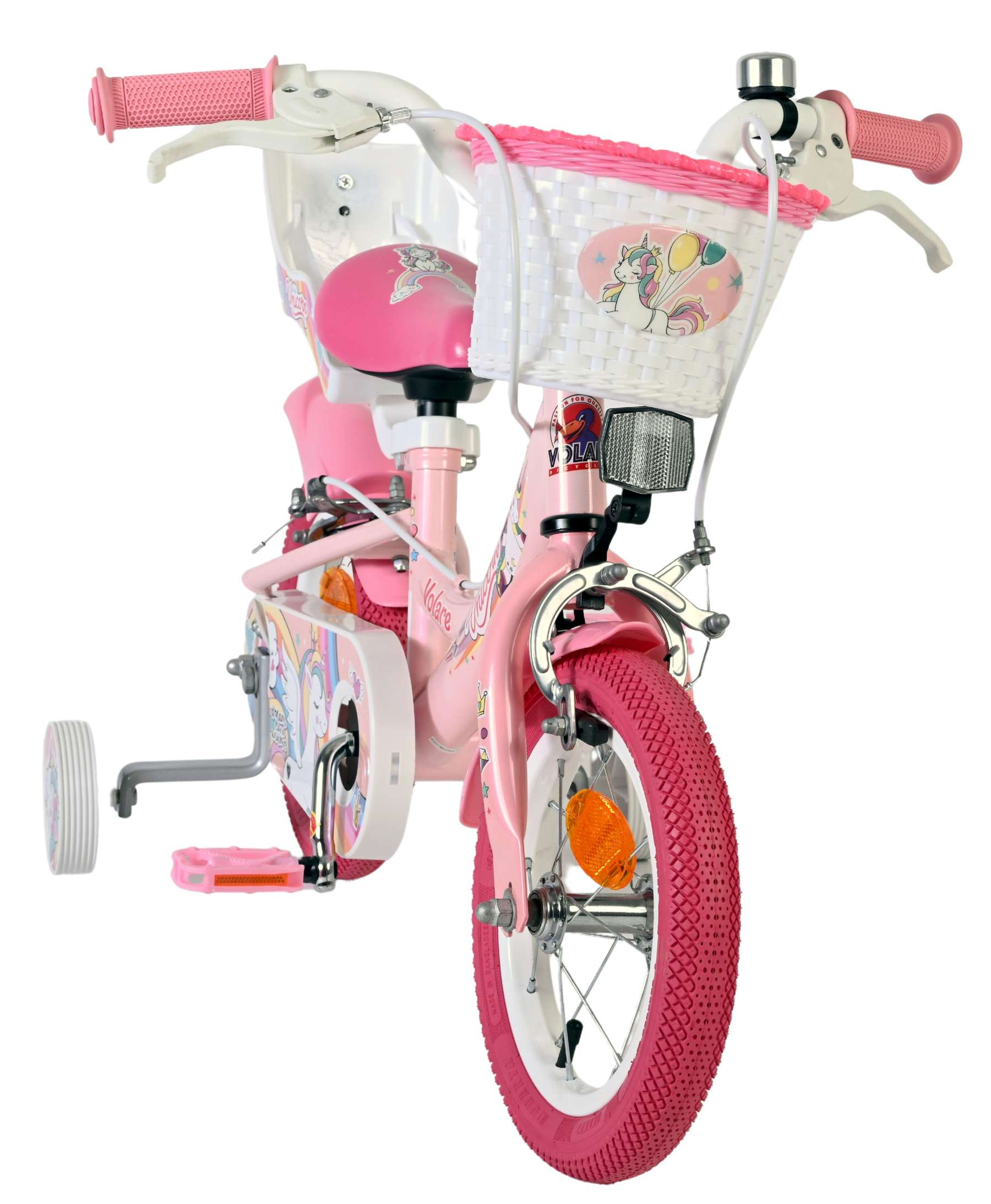 Volare | Meisjes Kinderfiets Unicorn, 12 inch, Roze, Twee handremmen - Afbeelding 5