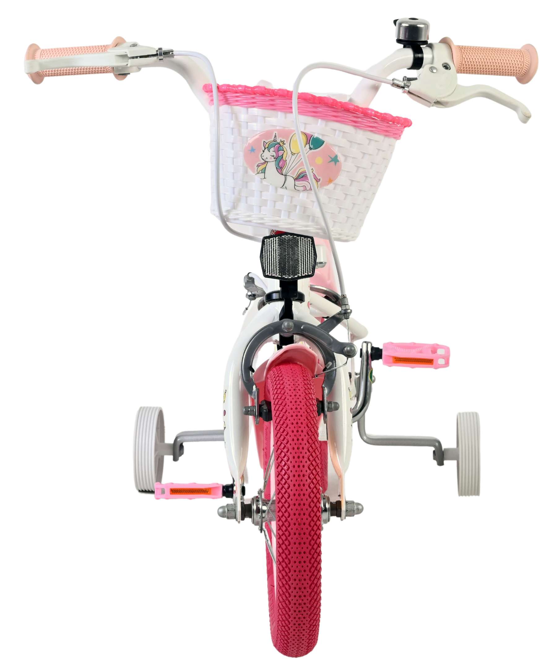 Volare | Meisjes Kinderfiets Unicorn, 12 inch, Wit, Twee handremmen - Afbeelding 6