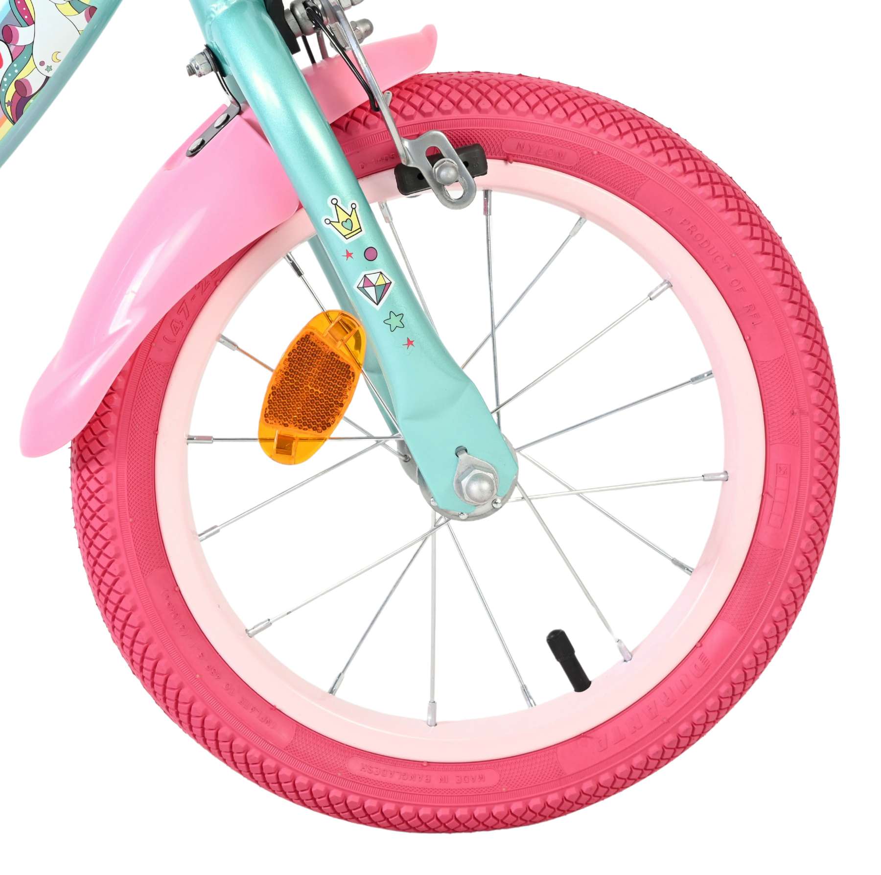 Volare | Meisjes Kinderfiets Unicorn, 14 inch, Groen - Afbeelding 3