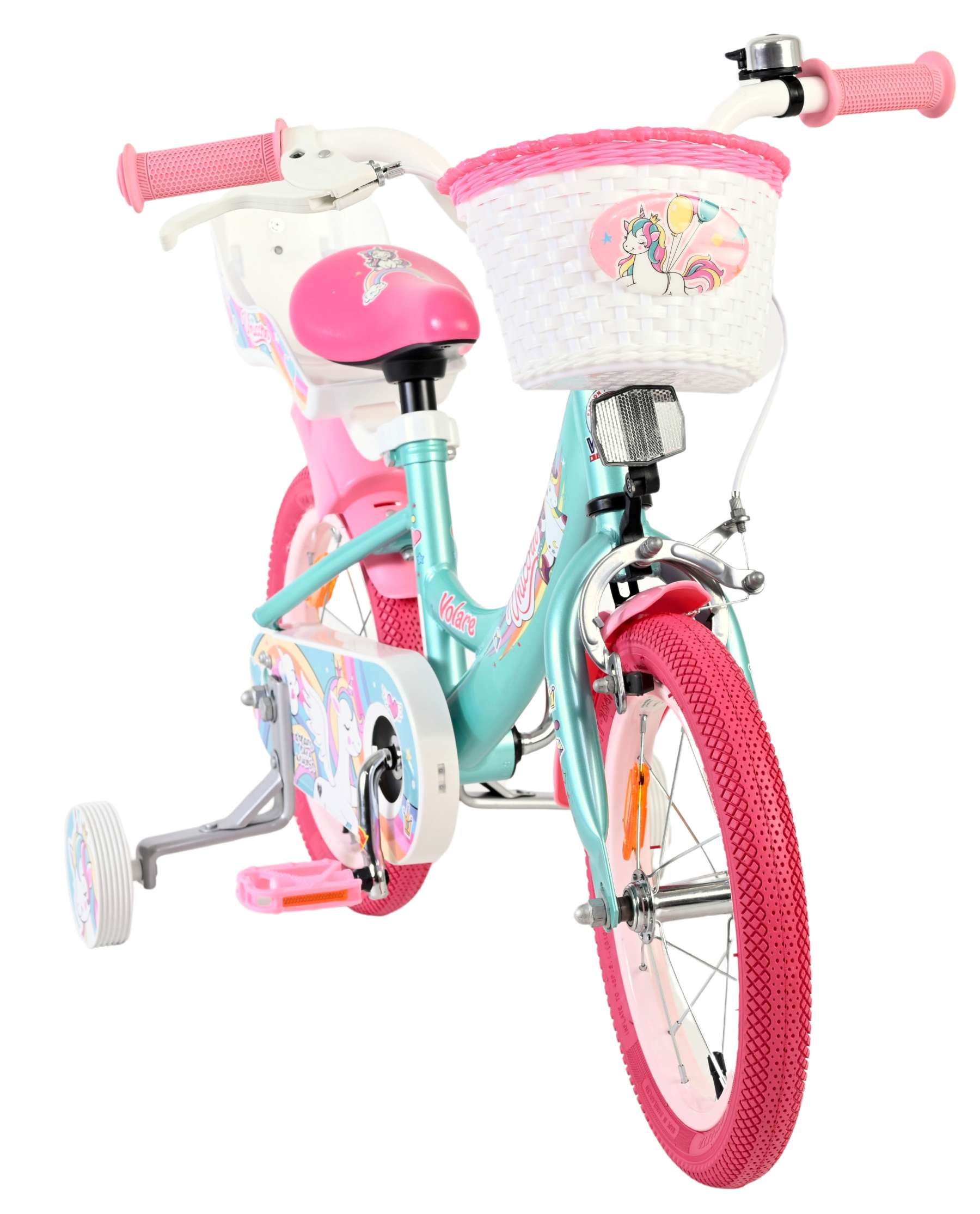 Volare | Meisjes Kinderfiets Unicorn, 14 inch, Groen - Afbeelding 5
