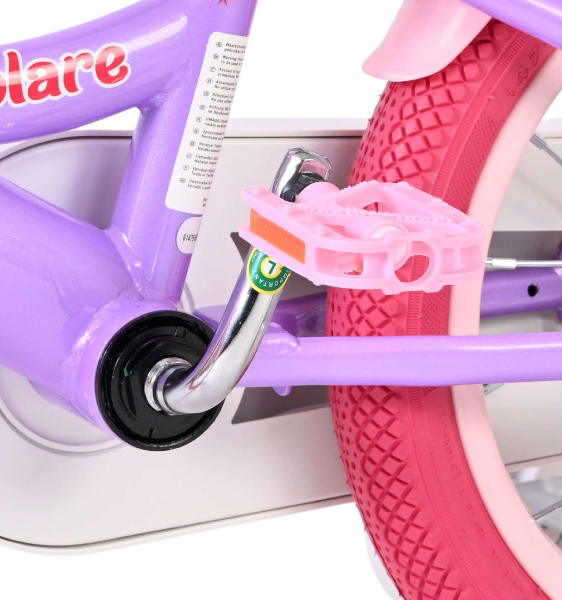 Volare | Meisjes Kinderfiets Unicorn, 14 inch, Paars - Afbeelding 9