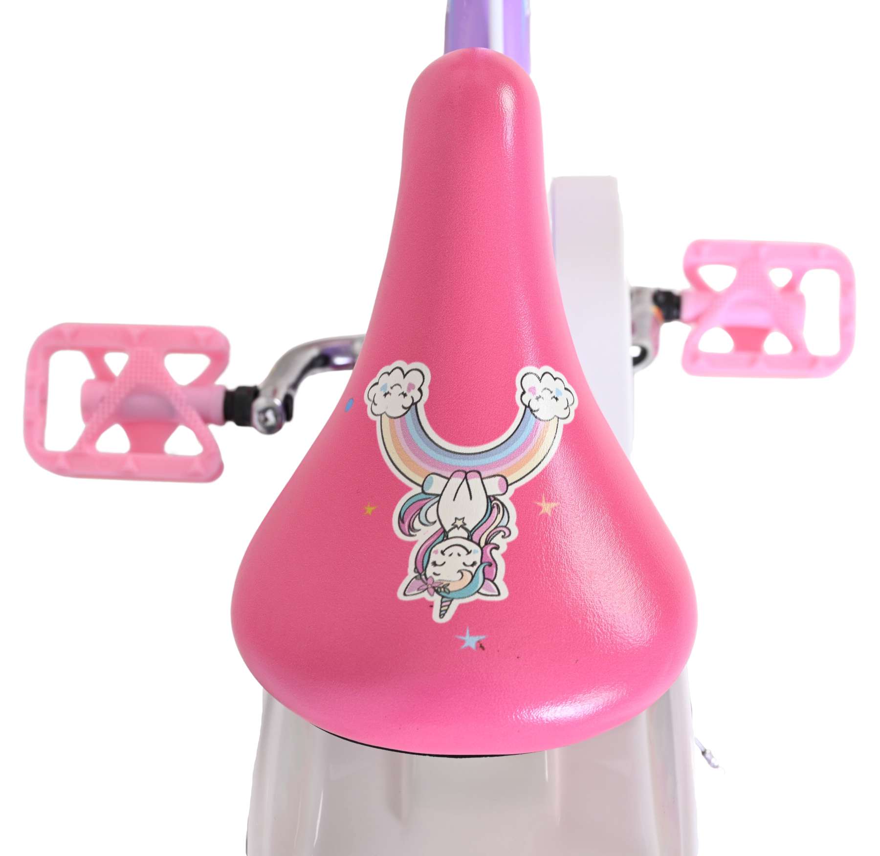 Volare | Meisjes Kinderfiets Unicorn, 14 inch, Paars, Twee Handremmen - Afbeelding 3