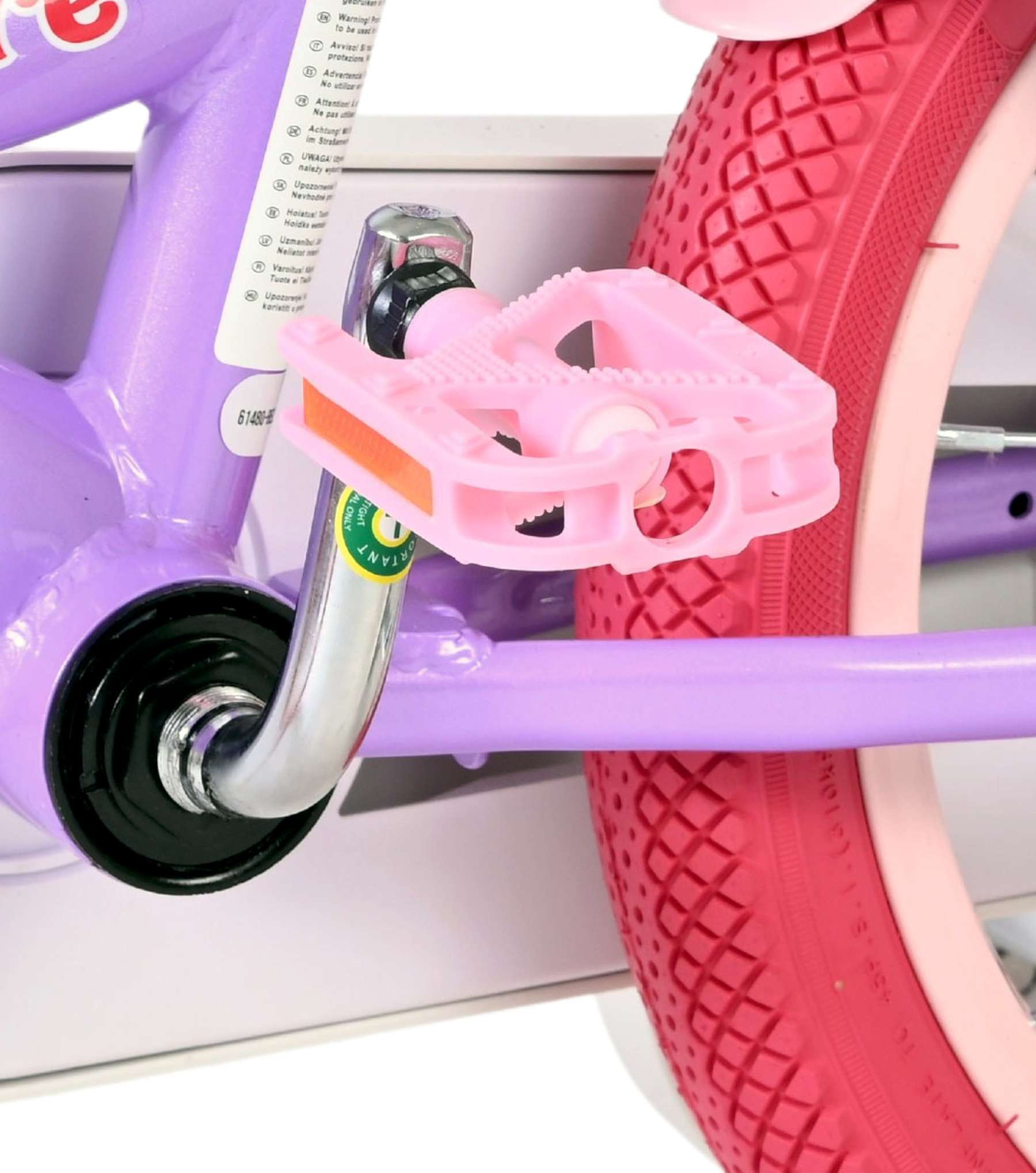 Volare | Meisjes Kinderfiets Unicorn, 14 inch, Paars, Twee Handremmen - Afbeelding 8