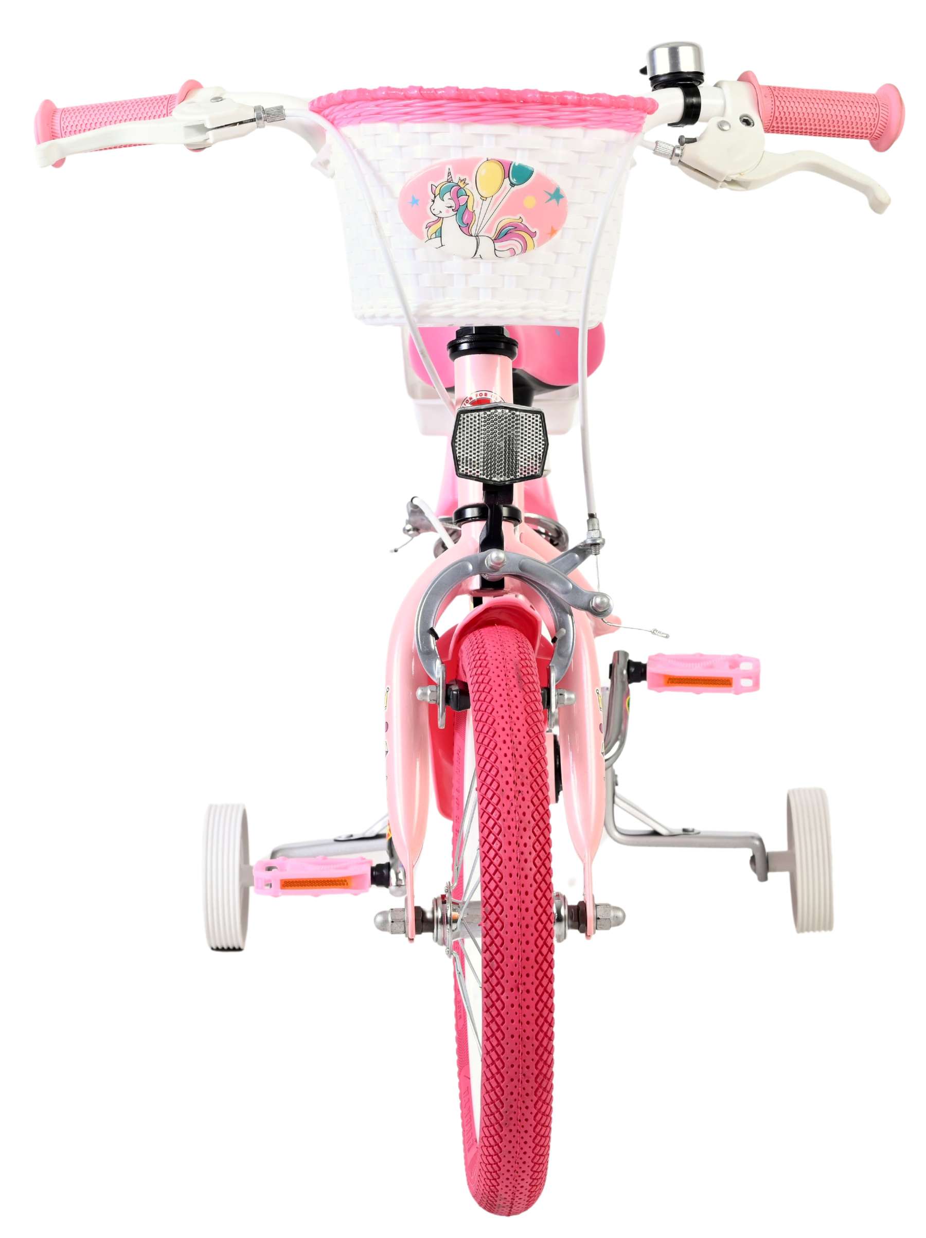 Volare | Meisjes Kinderfiets Unicorn, 14 inch, Roze, Twee Handremmen - Afbeelding 6