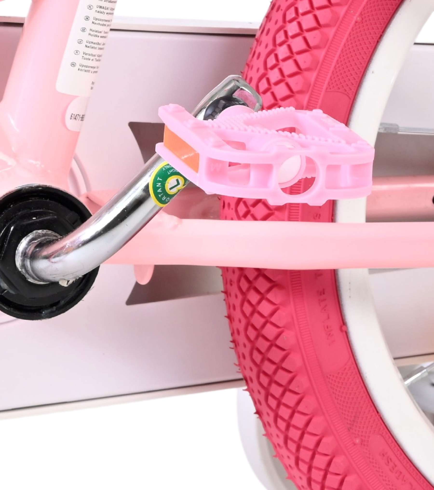Volare | Meisjes Kinderfiets Unicorn, 14 inch, Roze, Twee Handremmen - Afbeelding 9