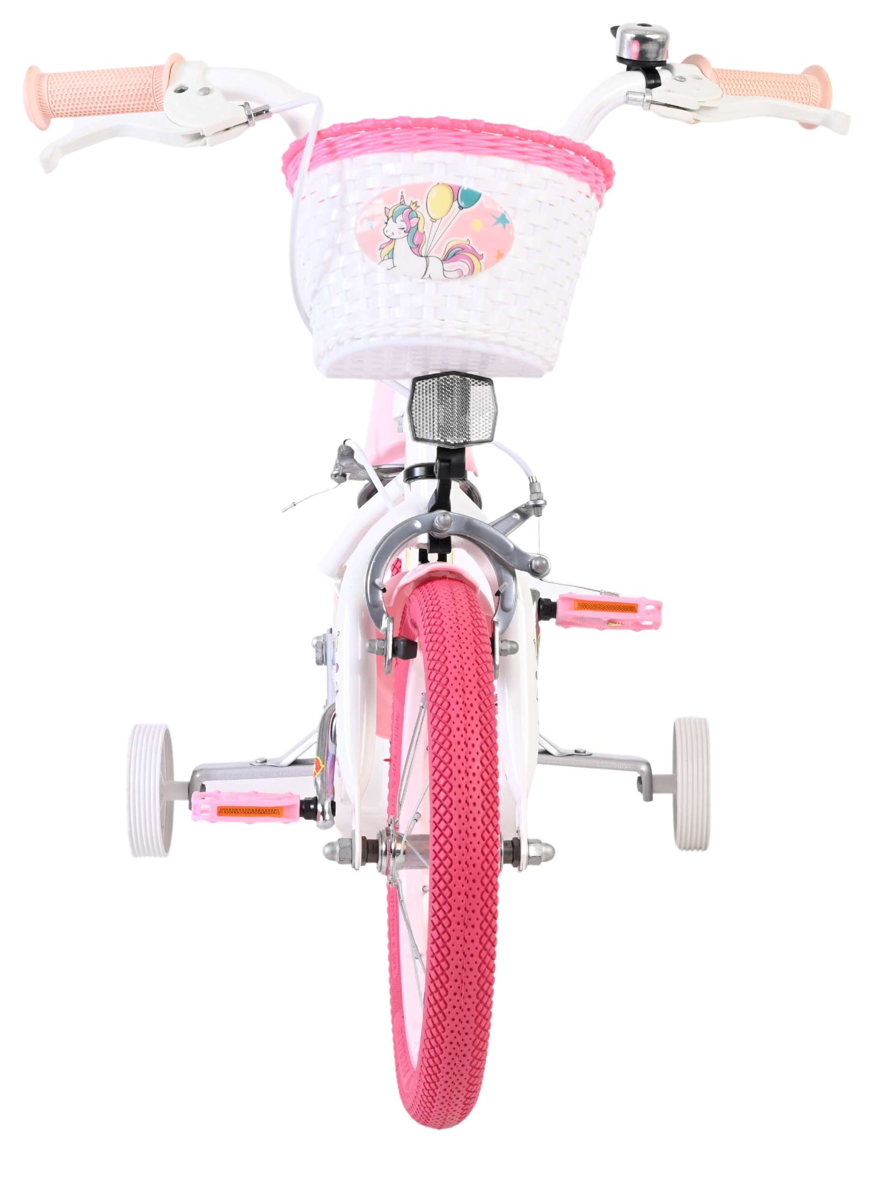 Volare | Meisjes Kinderfiets Unicorn, 14 inch, Wit, Twee Handremmen - Afbeelding 6