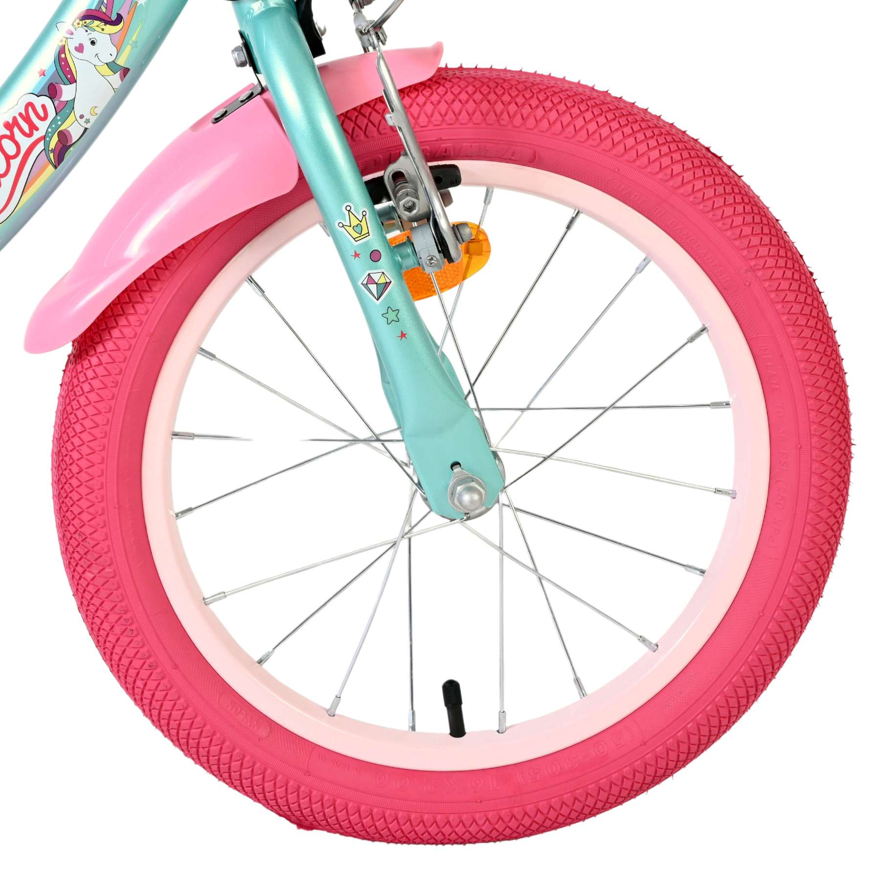 Volare | Meisjes Kinderfiets Unicorn, 16 inch, Groen - Afbeelding 3
