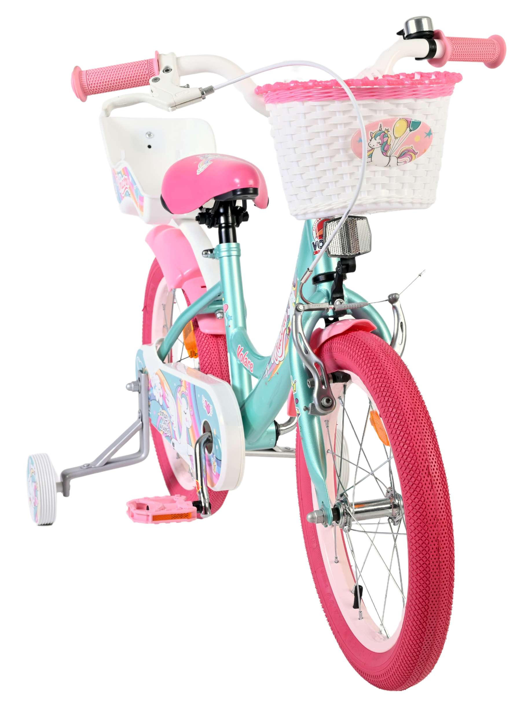Volare | Meisjes Kinderfiets Unicorn, 16 inch, Groen - Afbeelding 5