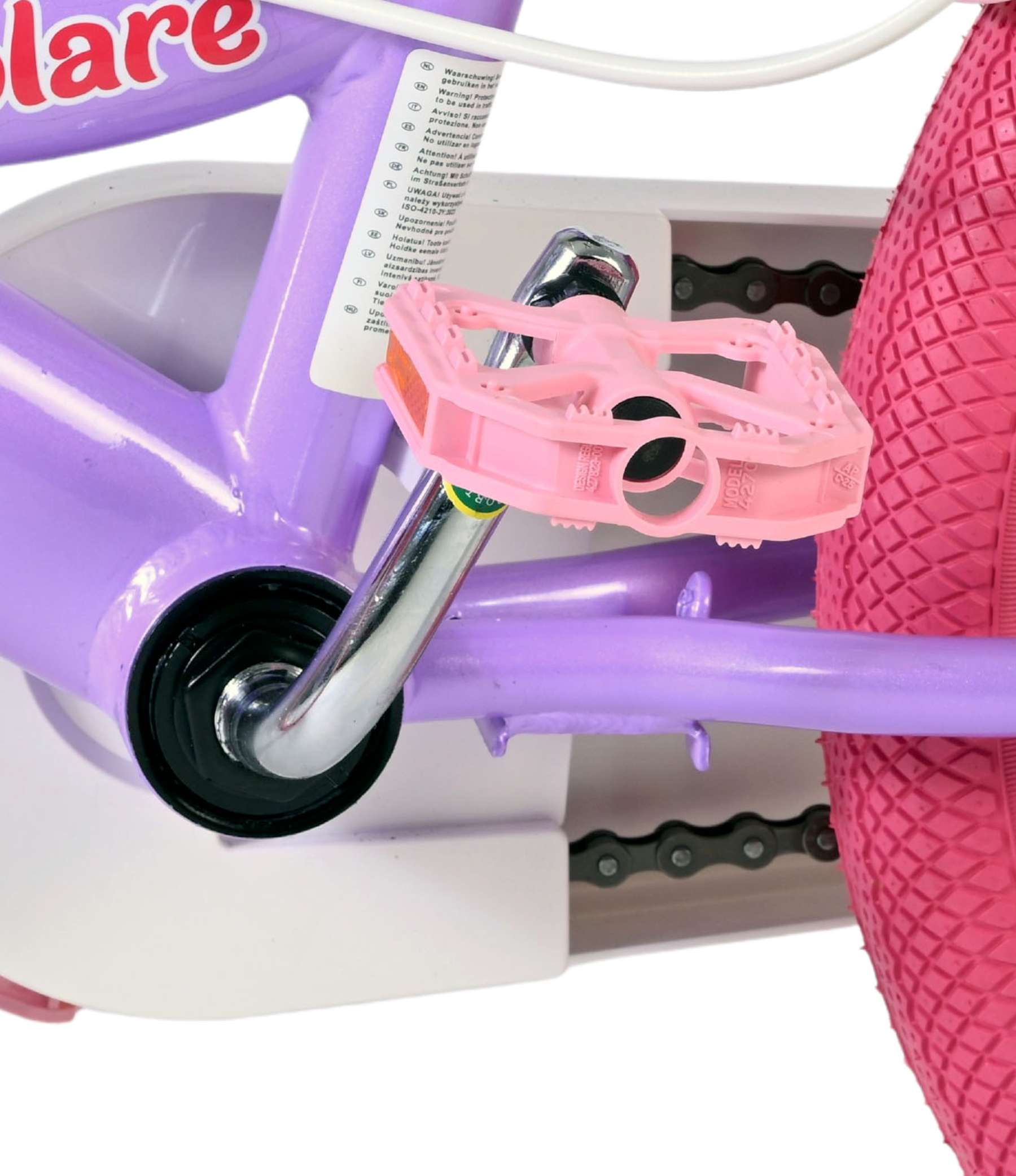 Volare | Meisjes Kinderfiets Unicorn, 16 inch, Paars, Twee Handremmen - Afbeelding 9