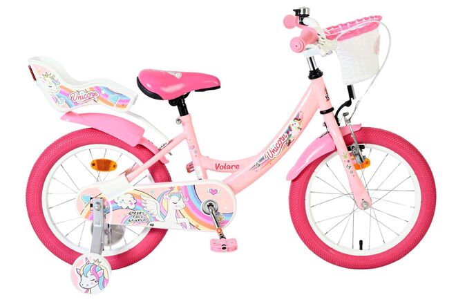 Volare | Meisjes Kinderfiets Unicorn, 16 inch, Roze