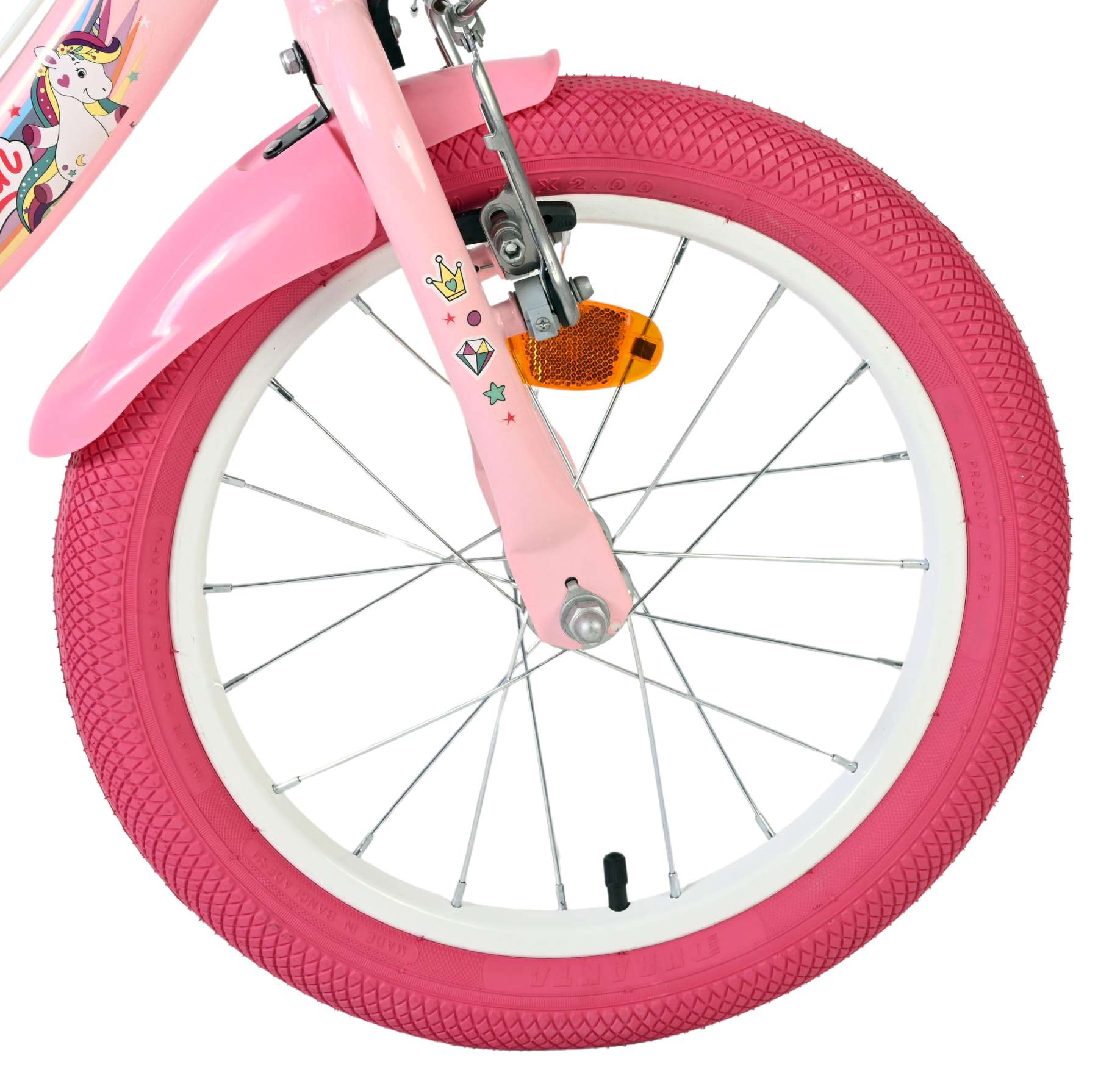 Volare | Meisjes Kinderfiets Unicorn, 16 inch, Roze, Twee Handremmen - Afbeelding 3