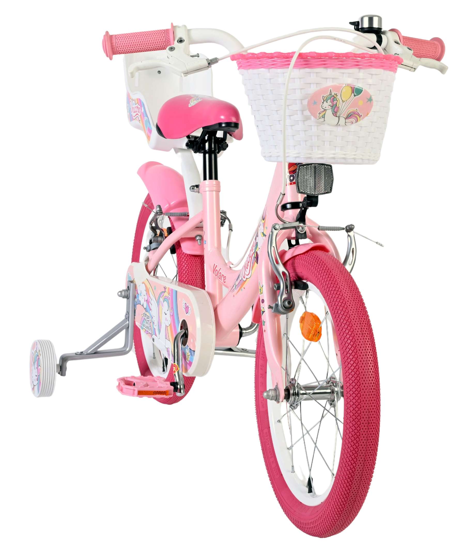 Volare | Meisjes Kinderfiets Unicorn, 16 inch, Roze, Twee Handremmen - Afbeelding 5